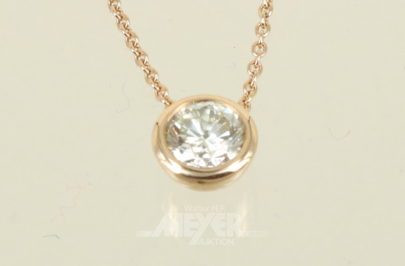 Anhänger, 750er Rosegold, besetzt mit