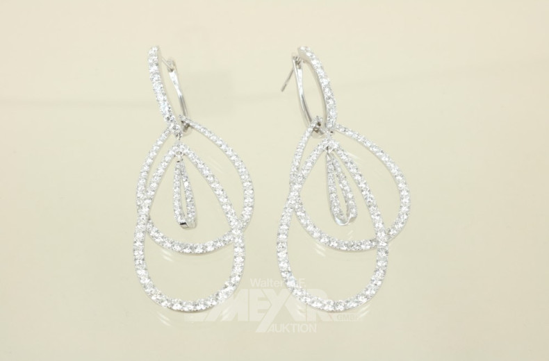 Paar Ohrgehänge, 750er WG, dekorativ