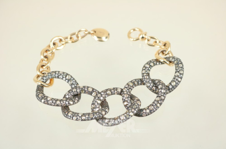 Gliederarmband, 750er Roségold,