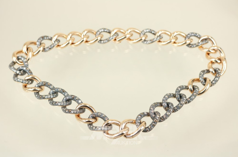 Gliederhalskette, 750er Roségold,