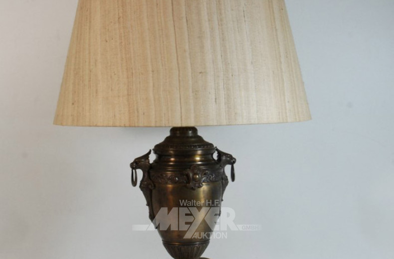 Paar gr. Tischlampen, Messing bronziert