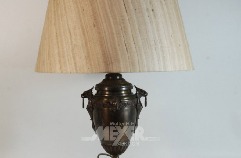 Paar gr. Tischlampen, Messing bronziert