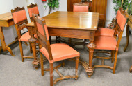 Esstisch, ausziehb. sowie 6 Stühle