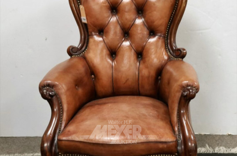 Barock-Stil-Armlehnsessel, Nußbaum-