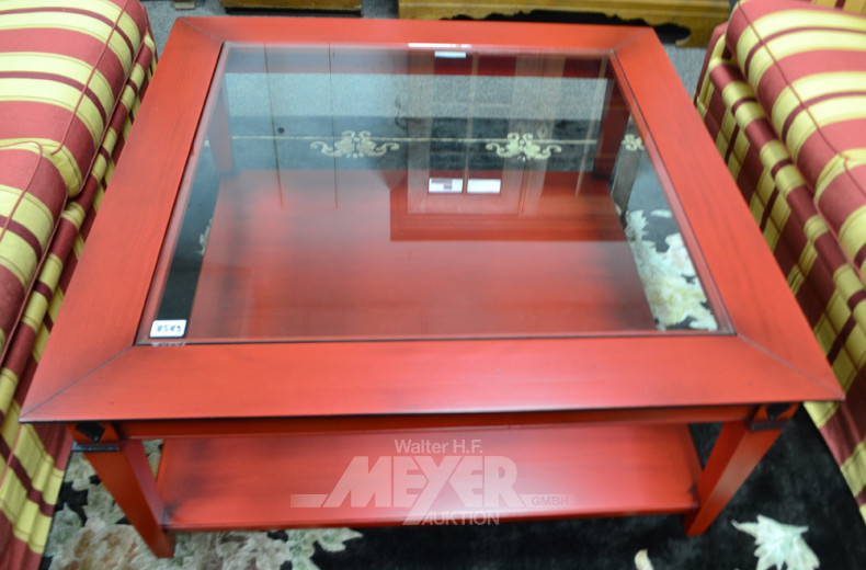 Couch-Tisch, quadratisch, Glasplatte