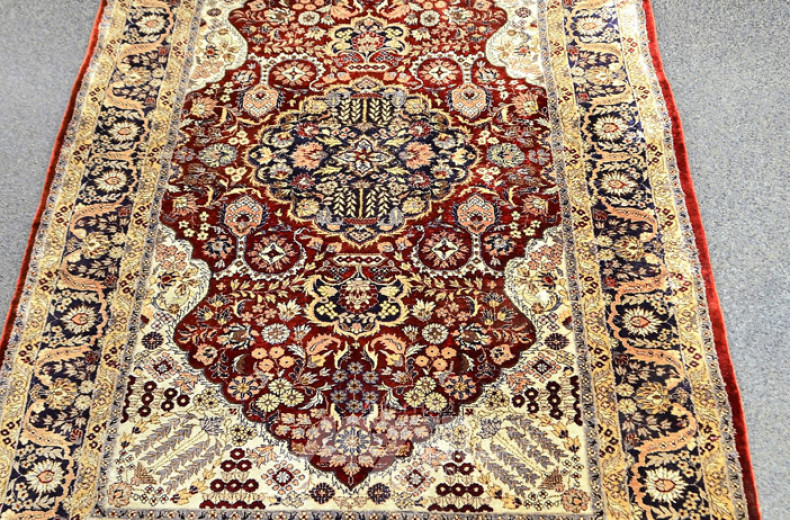 China-Brücke, beige-rotgrundig,