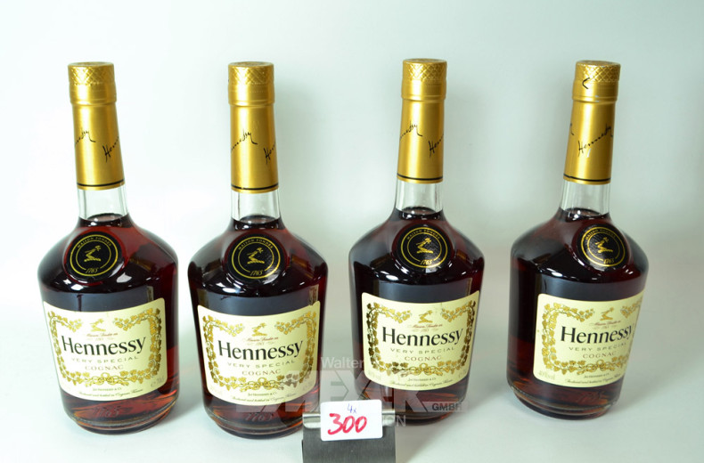 4 Flaschen Cognac ''Hennessy''