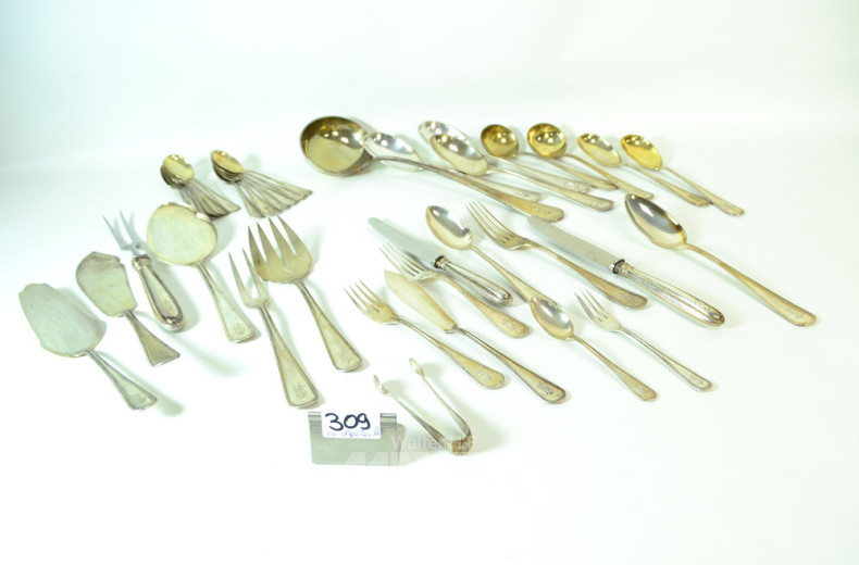 Posten Besteckteile, 800er Silber,