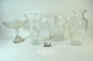 2 Kristall-Vasen sowie 1 Sektkühler