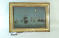 Gemälde ''Heimkehrende Fischerboote''