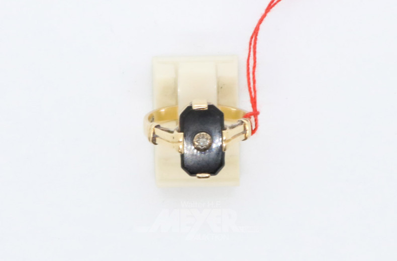 Damenring, 585er GG, mit Onyx