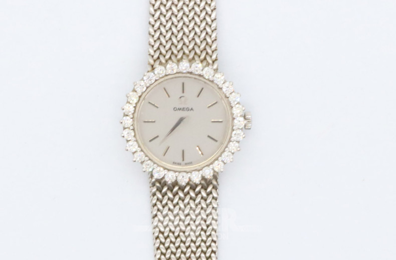 Damenarmbanduhr, 750er WG, OMEGA,