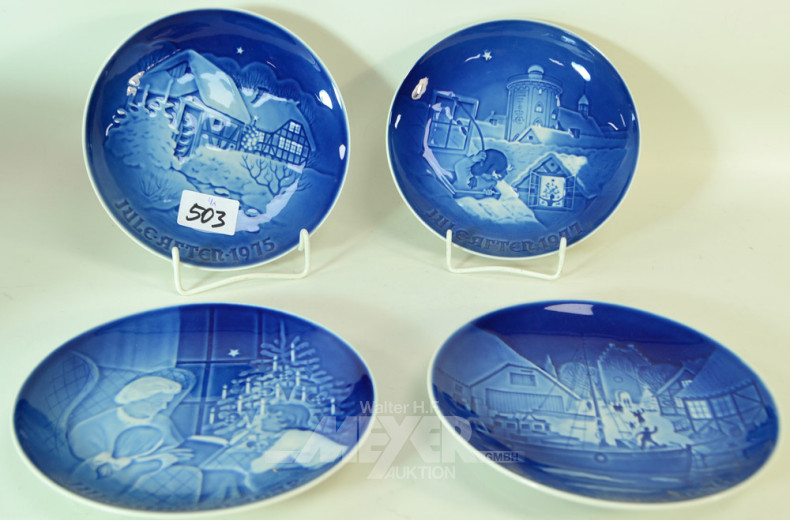 4 Porz. Weihnachtsteller ''B&G'' Copenhagen