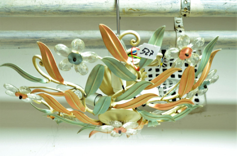 Deckenlampe, 3-flammig mit Blütenformen
