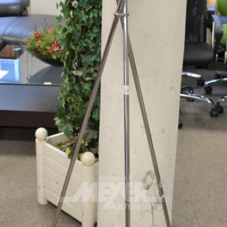 Stehlampe, Chromgestell, Schirm braun