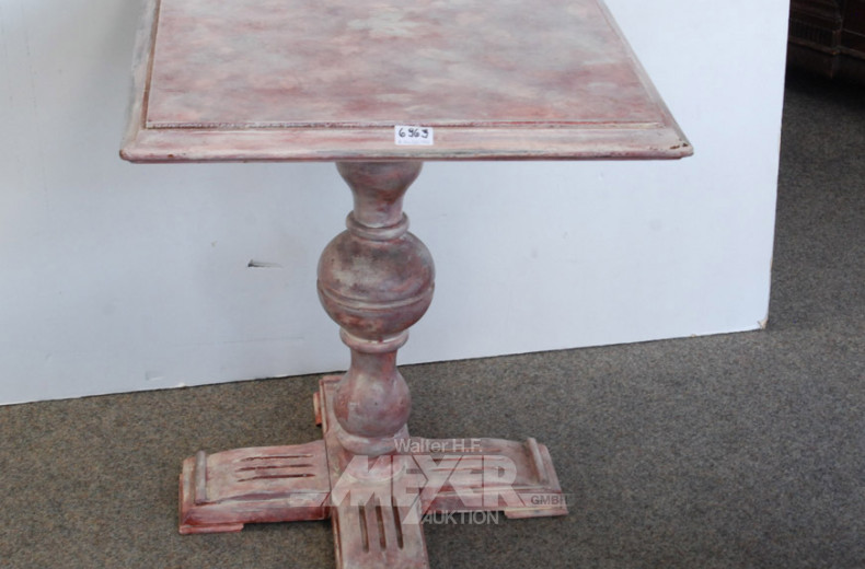 Vintage-Esstisch, roséfarben bemalt,