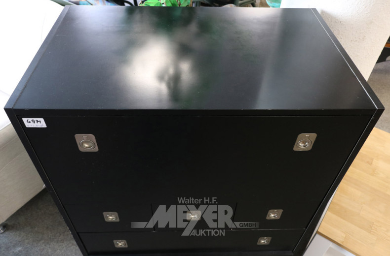 kl. Sekretär, schwarz mit 5 Schubladen,