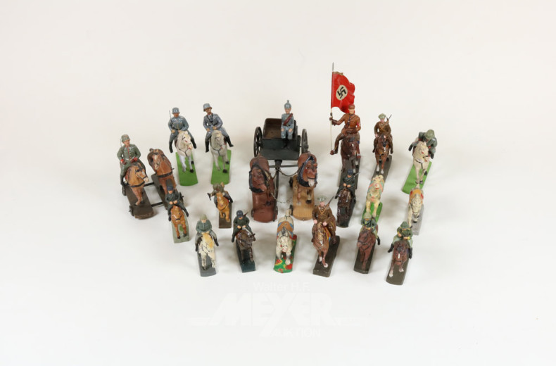 Posten Pferde und Reiter, ca. 18 Stück