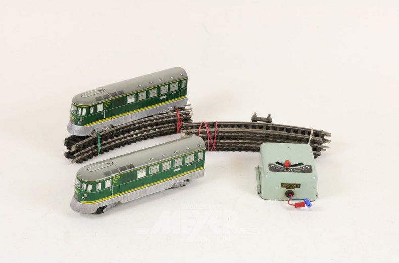 Batteriebahn, H0, mit Schienen und Trafo