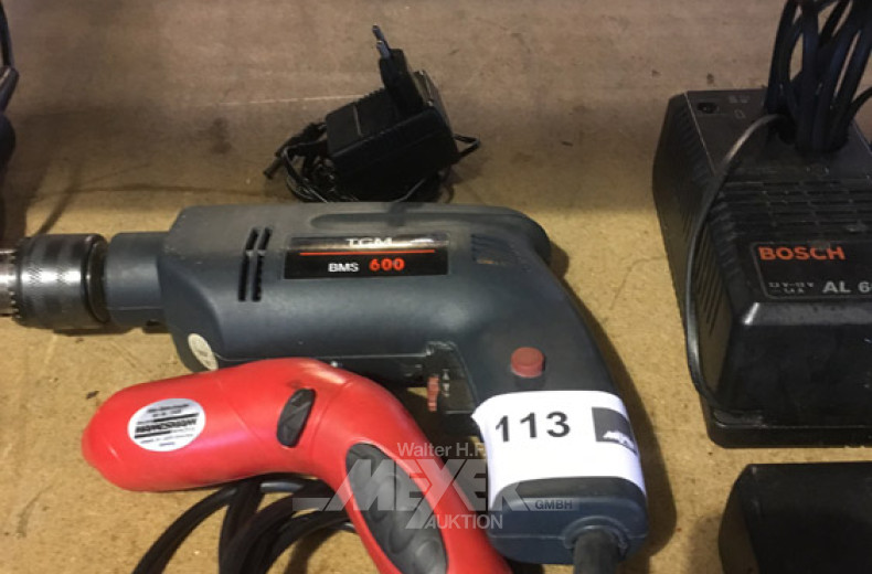 Bohrmaschine u. 1 Akkubohrer