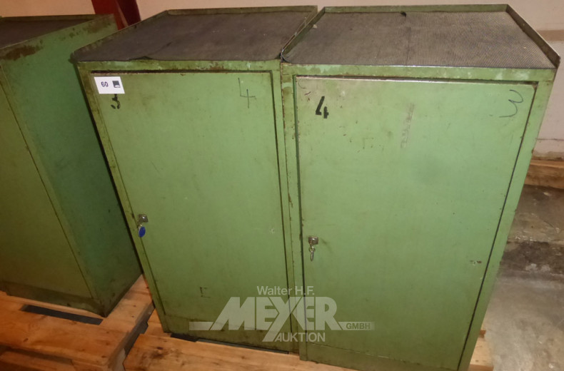 2 Metall-Werkzeugschränke, je 1-türig