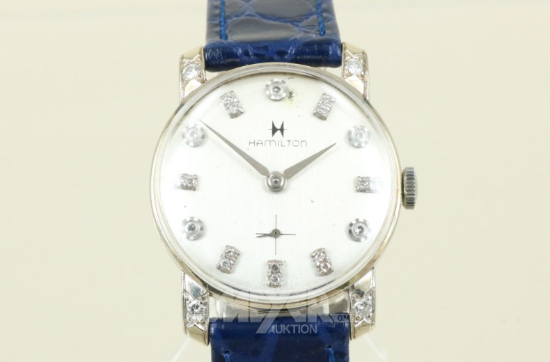 Herrenarmbanduhr ''HAMILTON'', 585er WG,