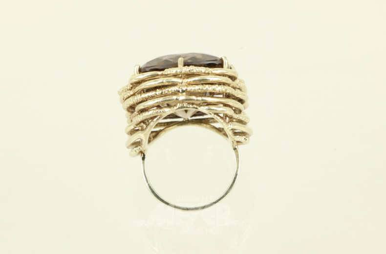 gr. Damenring, 585er GG, besetzt mit