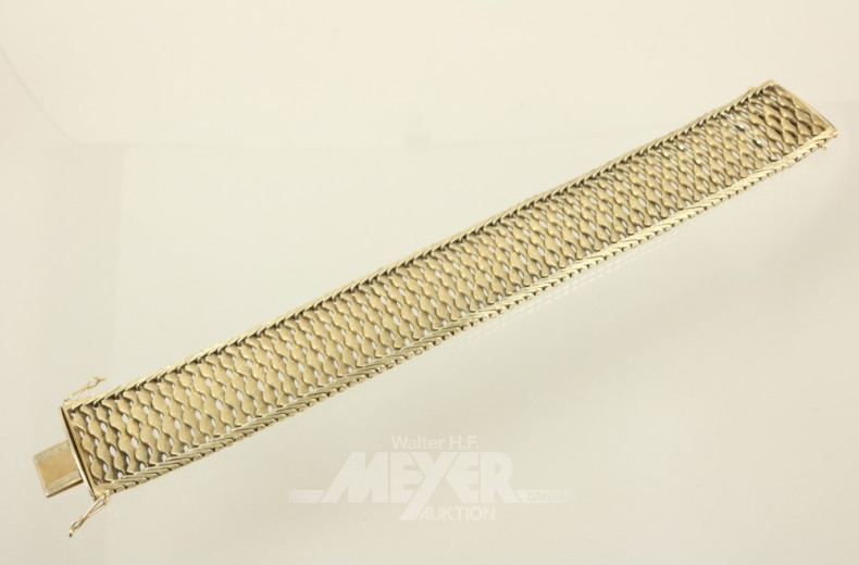 Armband, 585er GG, Schuppenmuster,