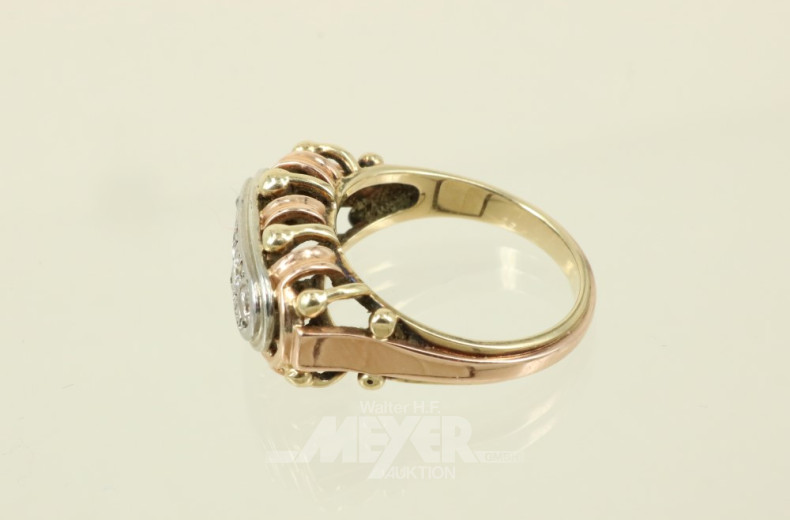 Damenring, 585er GG, besetzt mit