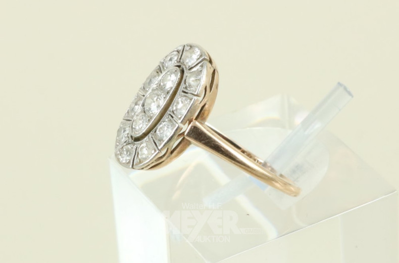 Damenring, 585er GG, mit Diamanten im