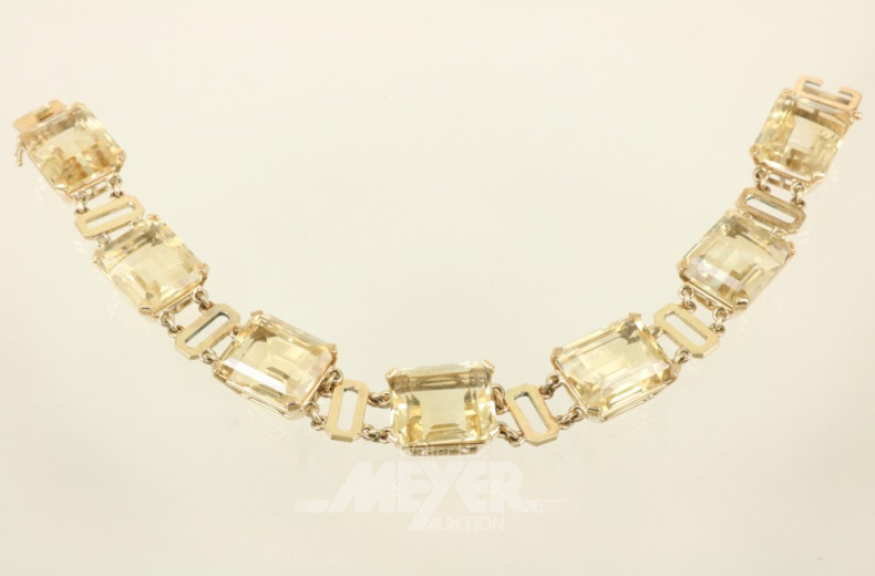 Armband, 585er GG, besetzt mit