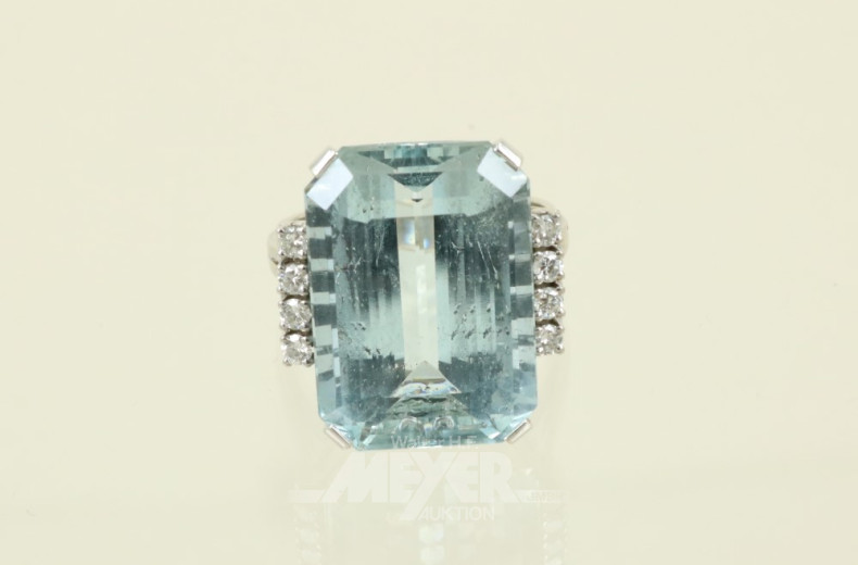 Ring, 585er WG, besetzt mit 1 Aquamarin