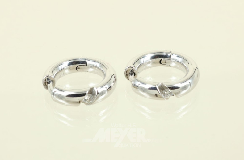 Paar Creolen, 750er WG, ca. 12,5 g.,