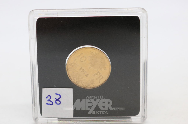 Goldmünze ''10 Schweizer Franken 1915''