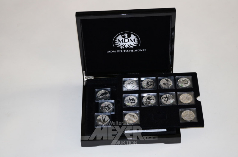 Schatulle, Silber-Gedenkmünzen