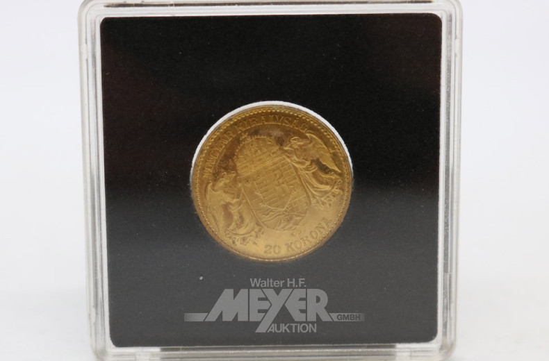 kl. Goldmünze ''20 Kronen, 1904''
