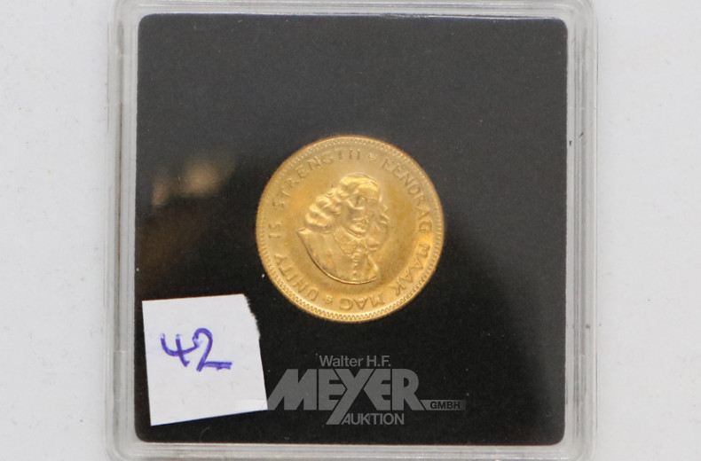 Goldmünze ''1 Rand South Africa 1972''