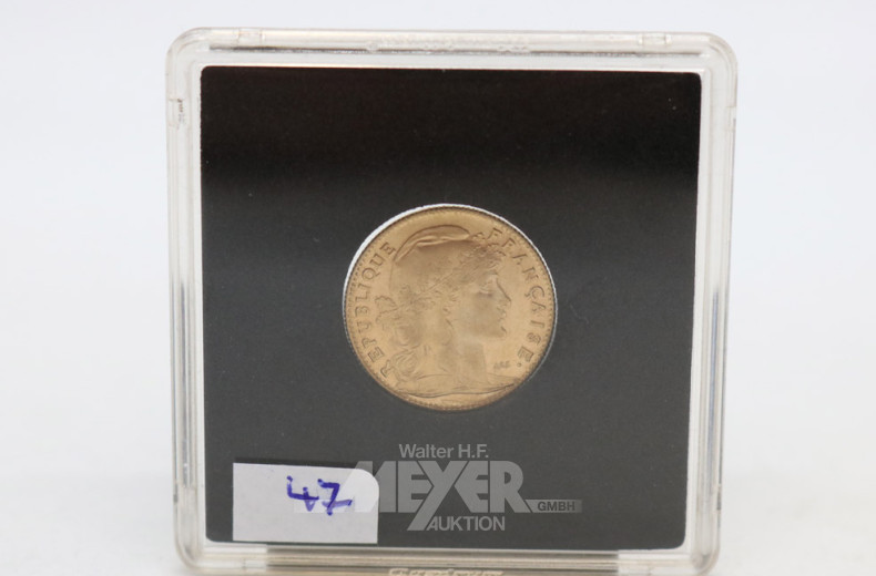 Goldmünze ''10 France Francaise 1907''