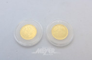2 Goldmünzen á 1 Deutsche Mark