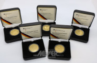 5 Goldmünzen ''Unesco-Welterbe'' je 100 EURO