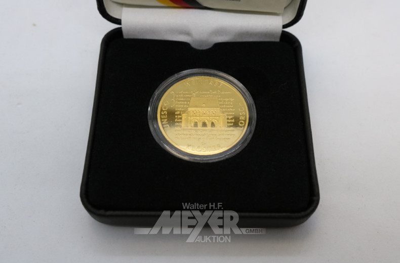 5 Goldmünzen ''Unesco-Welterbe'' je 100 EURO