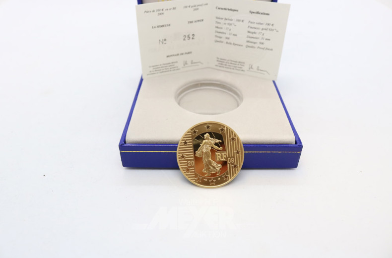 Goldmünze ''100 EURO Monnaie de Paris