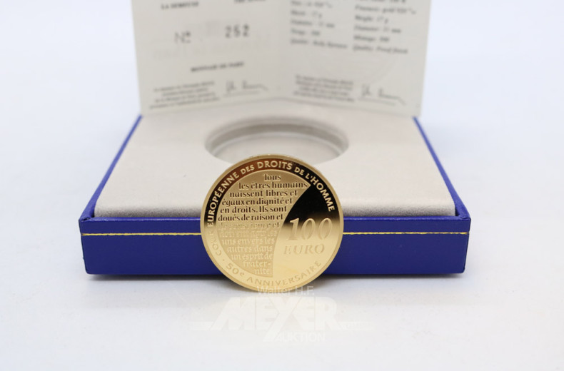 Goldmünze ''100 EURO Monnaie de Paris