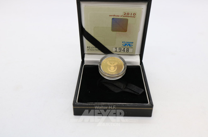 kl. Goldmünze ''2 Rand South Africa''