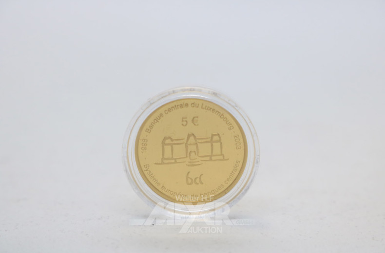kl. Goldmünze ''5 EURO Luxemburg 2003''