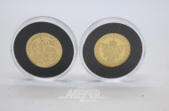 2 kl. Goldmünzen ''1 Mark 10 Jahre Abschied
