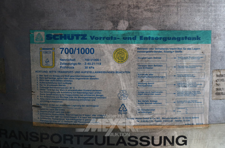 Vorrats- und Entsorgungstank