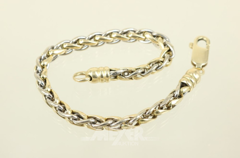 Armband, 585er GG, ca. 13,3 g.