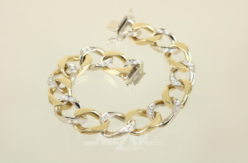 Flachpanzerarmband, 750er GG, ca. 50