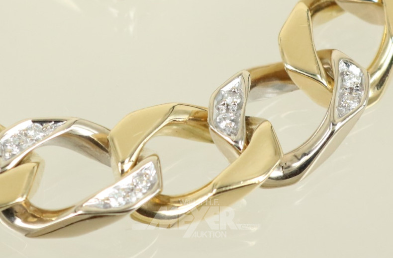 Flachpanzerarmband, 750er GG, ca. 50